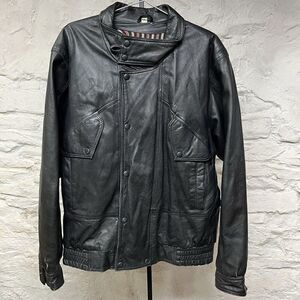 Vintage Echtes Leder Black Soft Genuine Leather Lined Biker Jacket Medium